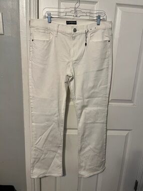 NWT Express White Mid-Rise Barely Boot Jeans